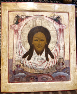 The Veil of St. Veronica, ''Mandolin'', handmade Russian icon, Moscow. Middle 18th Century.