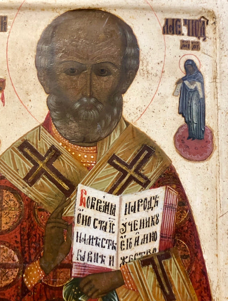 For Sale St. Nicholas, handmade Russian icon, Moscow. 17th Century.