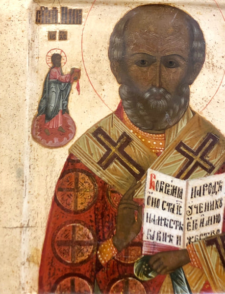 For Sale St. Nicholas, handmade Russian icon, Moscow. 17th Century.