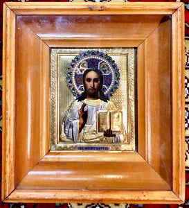 Christ The Pantocrator with Enamel.