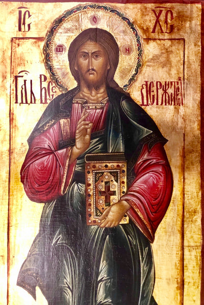 Jesus Christ, handmade Russian icon, Moscow. 19th Century.