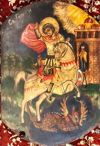 St. George, handmade Russian icon, Moscow. Middle 19th Century.