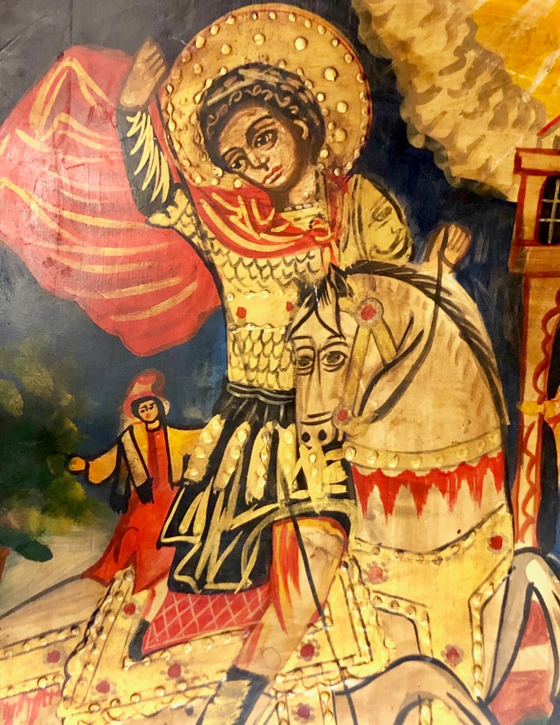 St. George, handmade Russian icon, Moscow. Middle 19th Century.