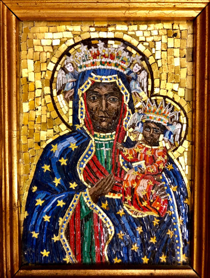 A VERY BEAUTIFUL, UNIQUE AND RARE BLACK MADONNA. Middle 17th Century.