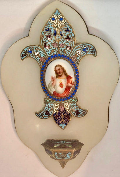 Christ with the secret heart, very nice silver with enamel. Late 17th and early 18th Century.