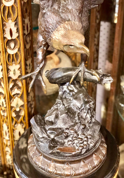 A Black Eagle, handmade Bronze statue.