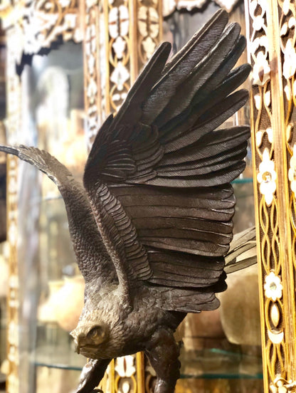 A Black Eagle, handmade Bronze statue.