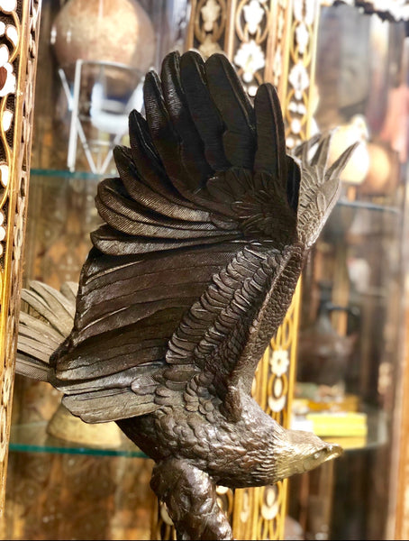 A Black Eagle, handmade Bronze statue.