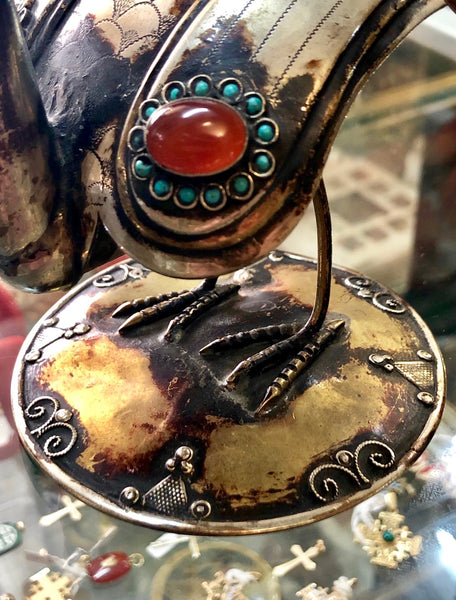 A Very Unique Handmade Bronze Peacock.