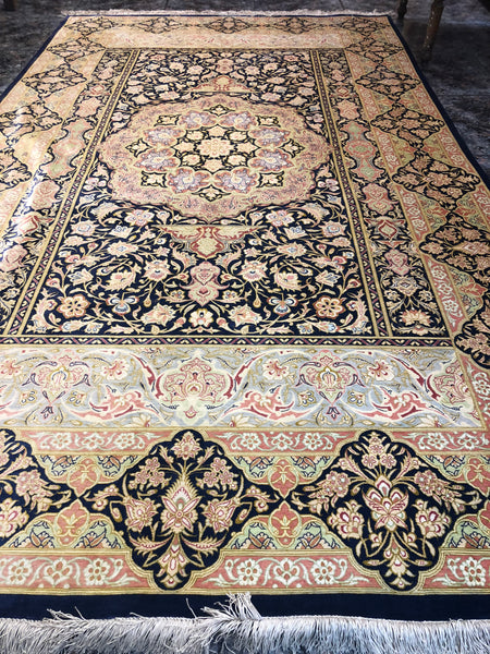 Persian hand made QOM silk on silk carpet