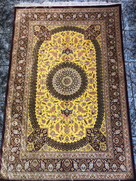 Persian Qom hand made silk on silk carpet