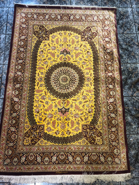 Persian Qom hand made silk on silk carpet