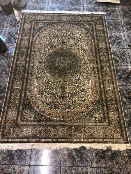 Persian Qom hand made silk on silk carpet