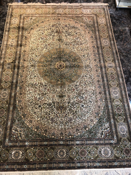 Persian Qom hand made silk on silk carpet