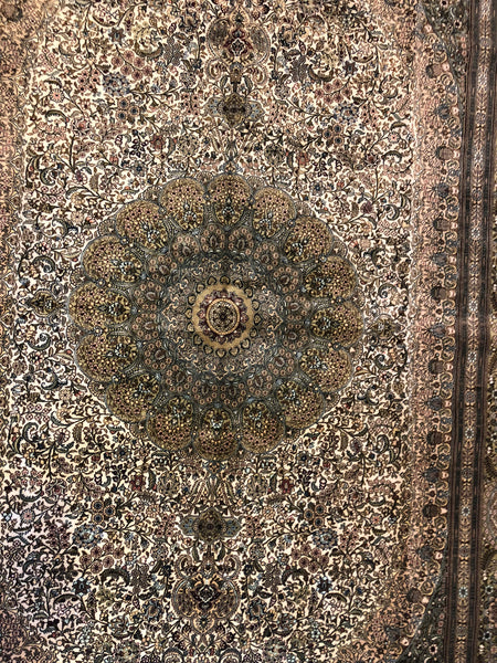 Persian Qom hand made silk on silk carpet