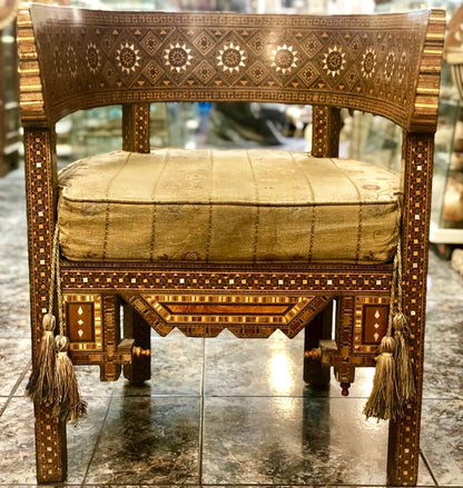 A Beautiful, mother-of-pearl, handmade Syrian Chair. 19th Century.