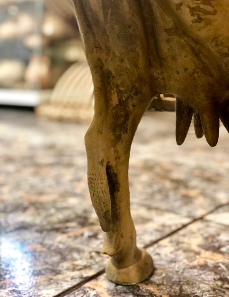 A Golden Ox, handmade Bronze Statue. Late 19th Century.