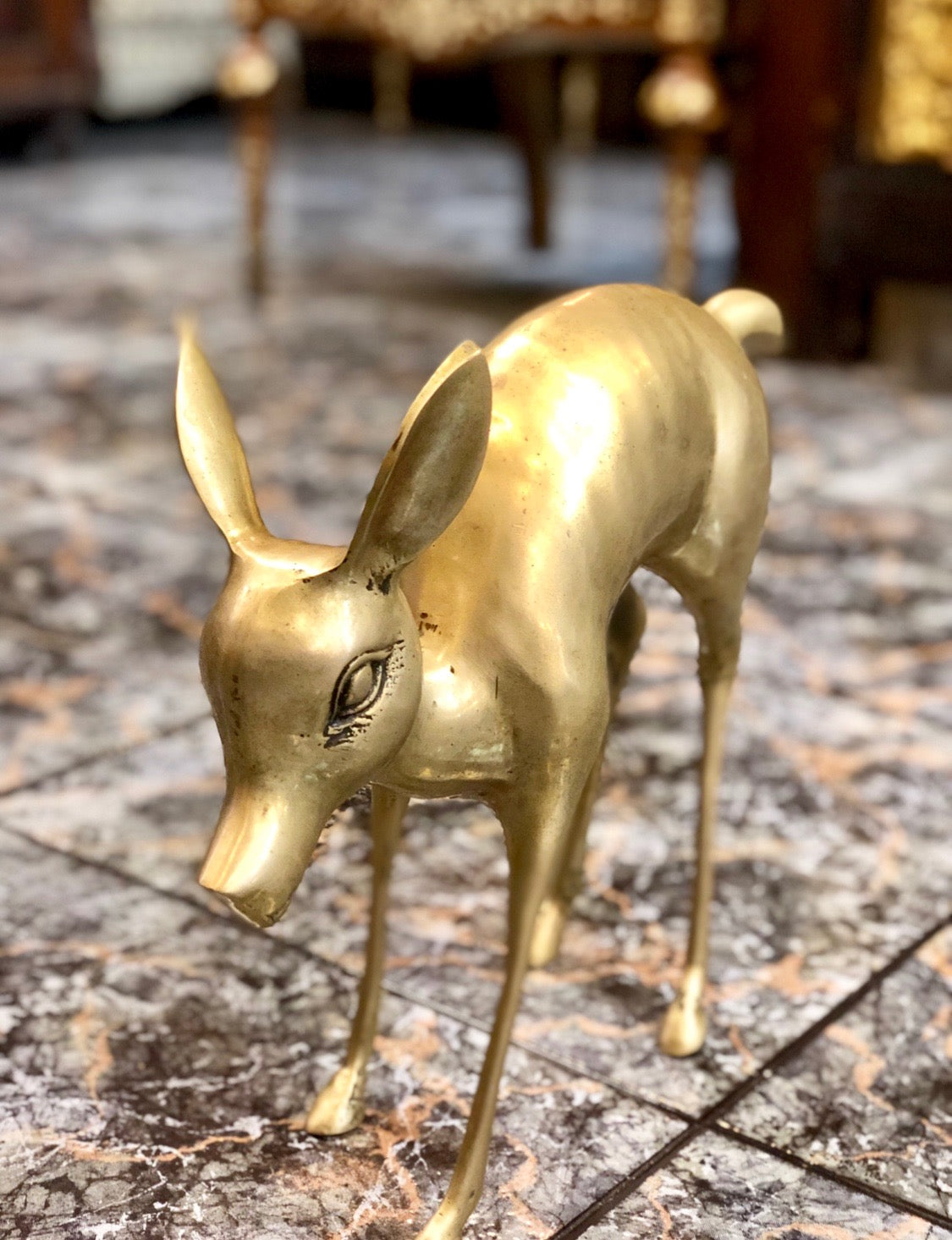 A Beautiful handmade Deer, Bronze Statue. Late 19th Century.