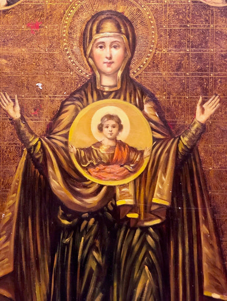 Mother of Sign, handmade Russian icon, Moscow. 20th Century.