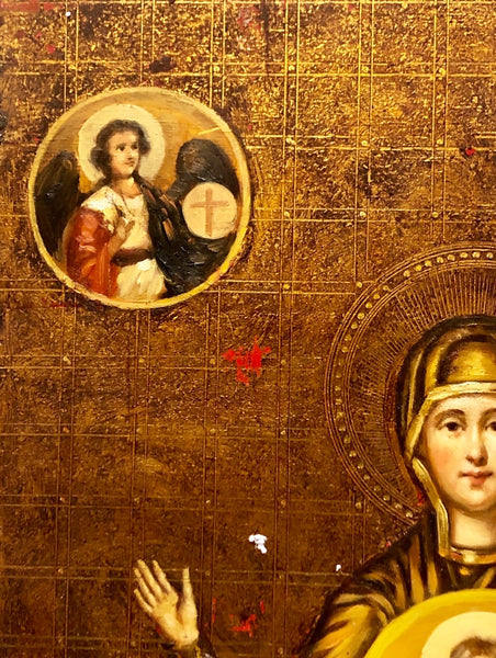 Mother of Sign, handmade Russian icon, Moscow. 20th Century.