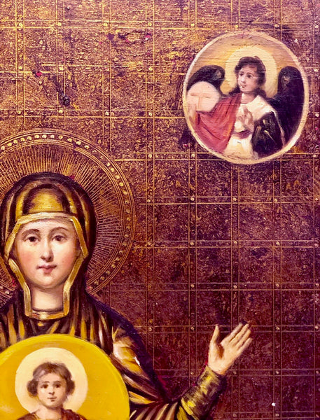 Mother of Sign, handmade Russian icon, Moscow. 20th Century.