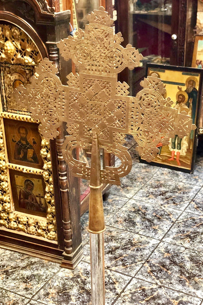 An Ethiopian Cross, Handmade of Bronze Material. 18th Century.