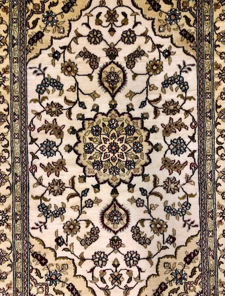 Persian Qom handmade silk on silk carpet.