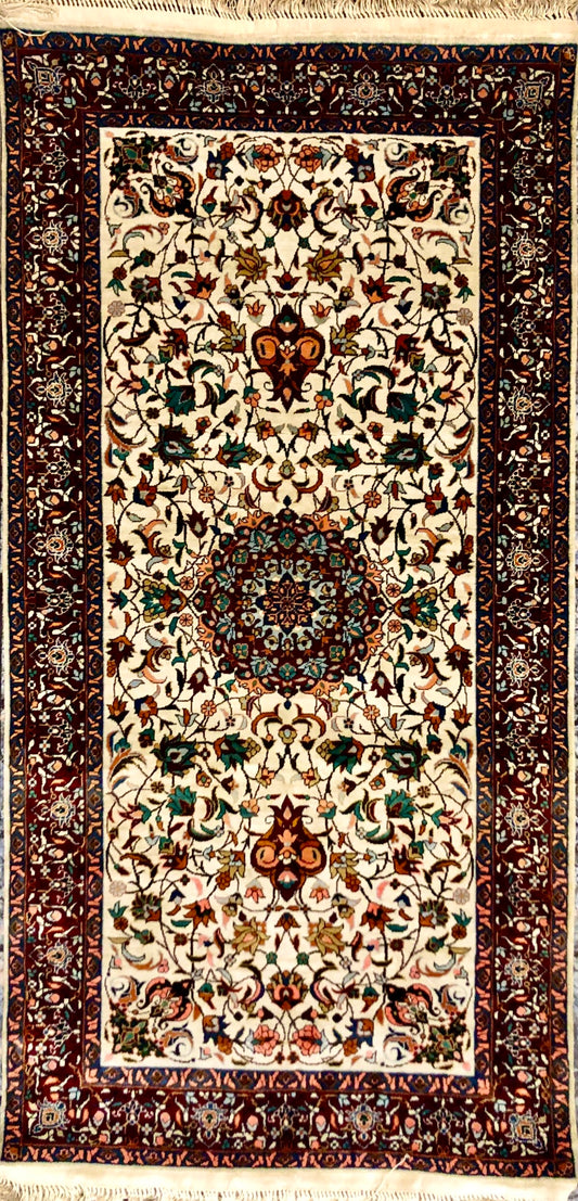 Persian Qom handmade silk on silk special carpet.