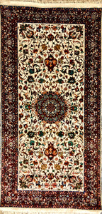 Persian Qom handmade silk on silk special carpet.