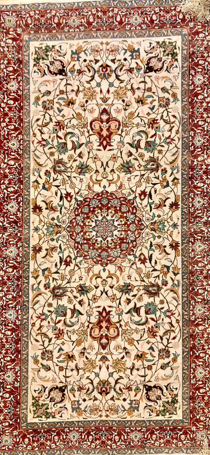 Persian Qom handmade silk on silk special carpet.
