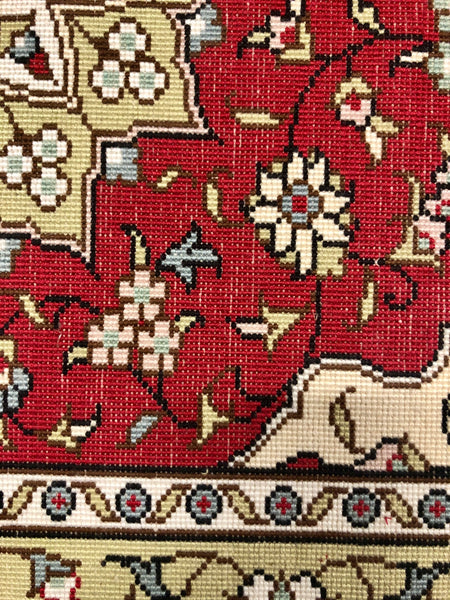 Persian Qom handmade silk on silk carpet.