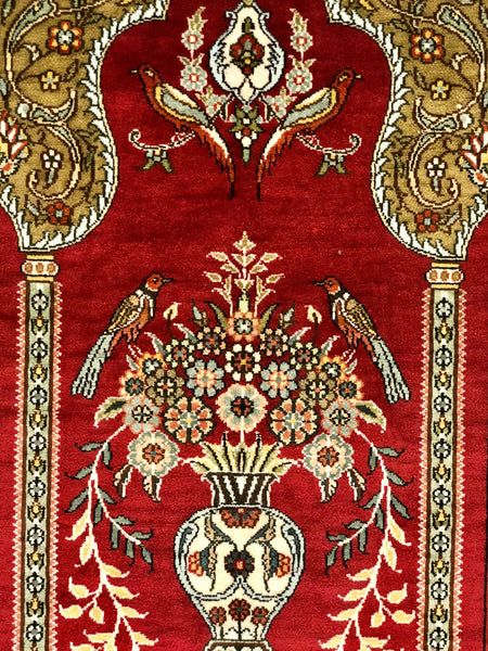 Persian Qom handmade silk on silk carpet.