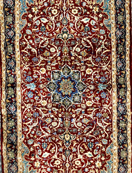 Persian Qom handmade silk on silk special carpet.