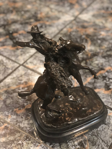 A knight riding on a horseback, Bronze Statue.