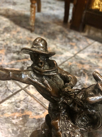 A knight riding on a horseback, Bronze Statue.
