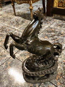 A Horse standing up, Bronze Statue.