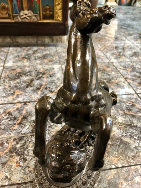 A Horse standing up, Bronze Statue.