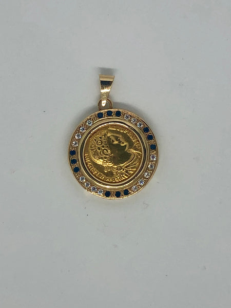 A Pendant of the Byzantine's Constantine golden coin, 14k.