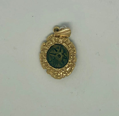 A Pendant Coin of the Widow's Mite, 14k.