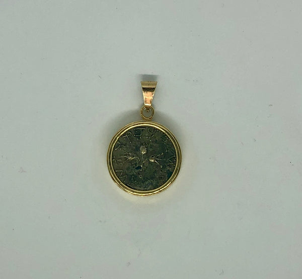 A Shekel Pendant, year 4, 14k.