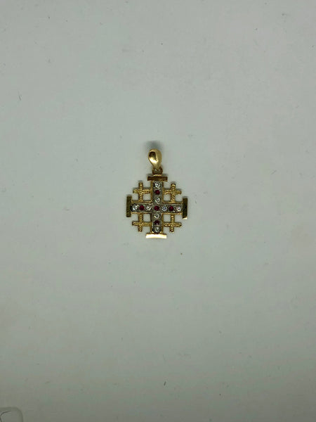 Rube Cross with Diamonds all over the cross, 14k.