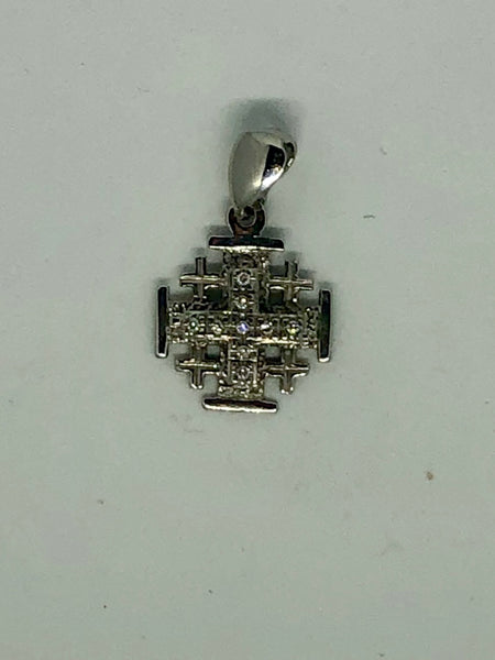 A Pendant Cross with Diamonds, white gold 14k.
