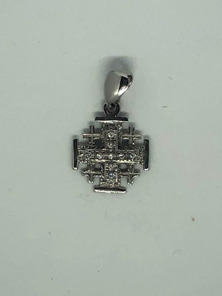 A Pendant Cross with Diamonds, white gold 14k.