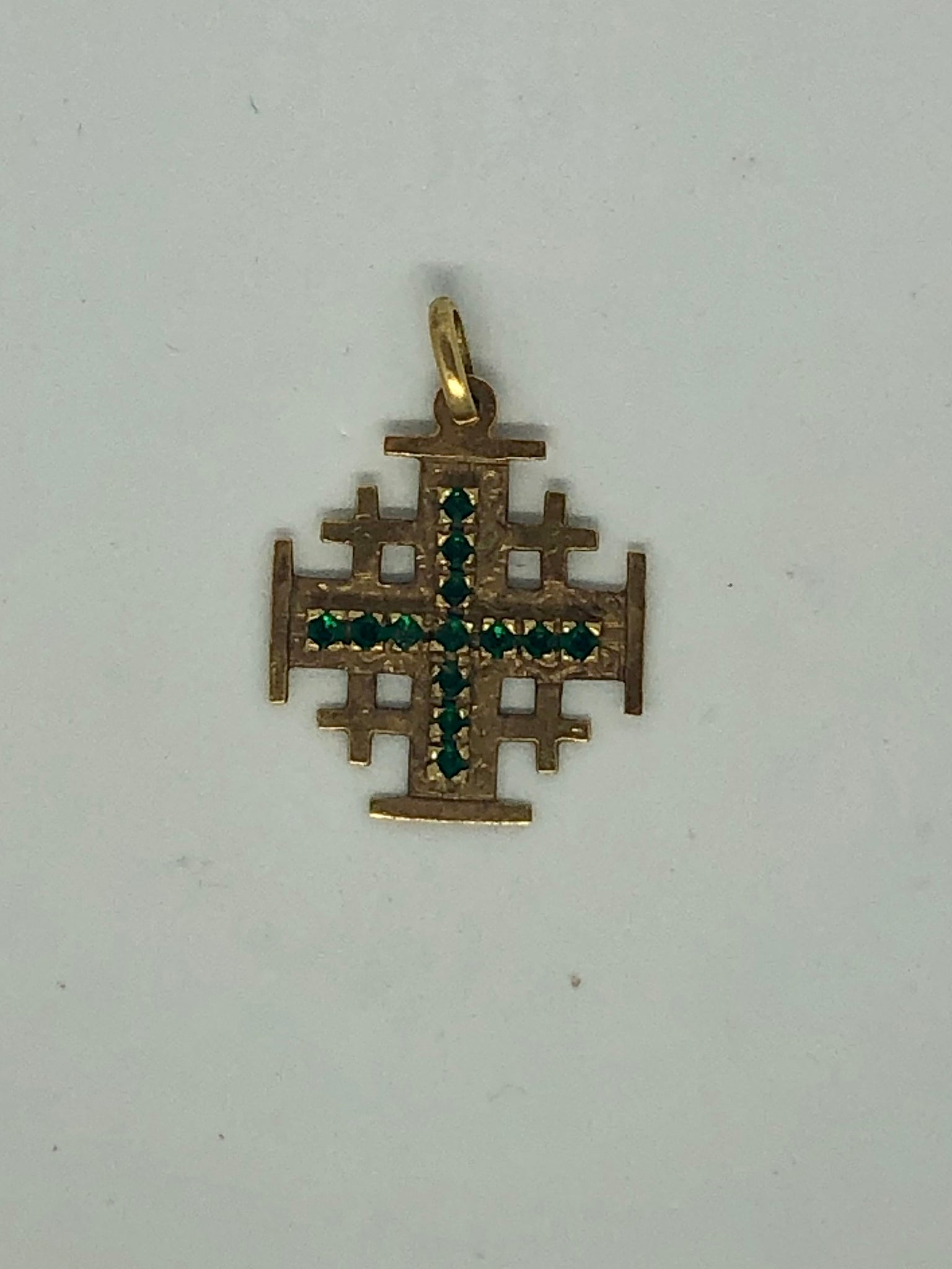 Jerusalem Cross, a pendant, emerald 18k.
