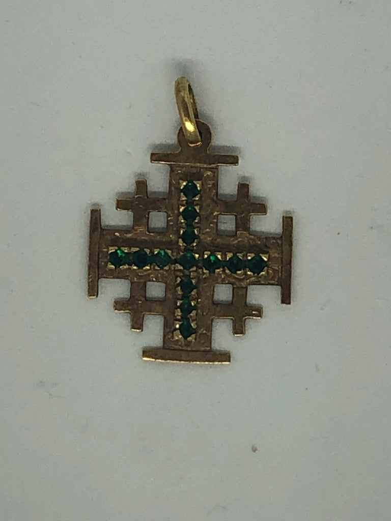 14kt Yellow Gold 3/4in Jerusalem Cross Pendant D1656 | Joy Jewelers