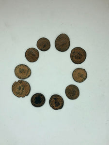 10 ancient coins, Bronze Roman Denarius. 63 B.C./ 330 A.D.