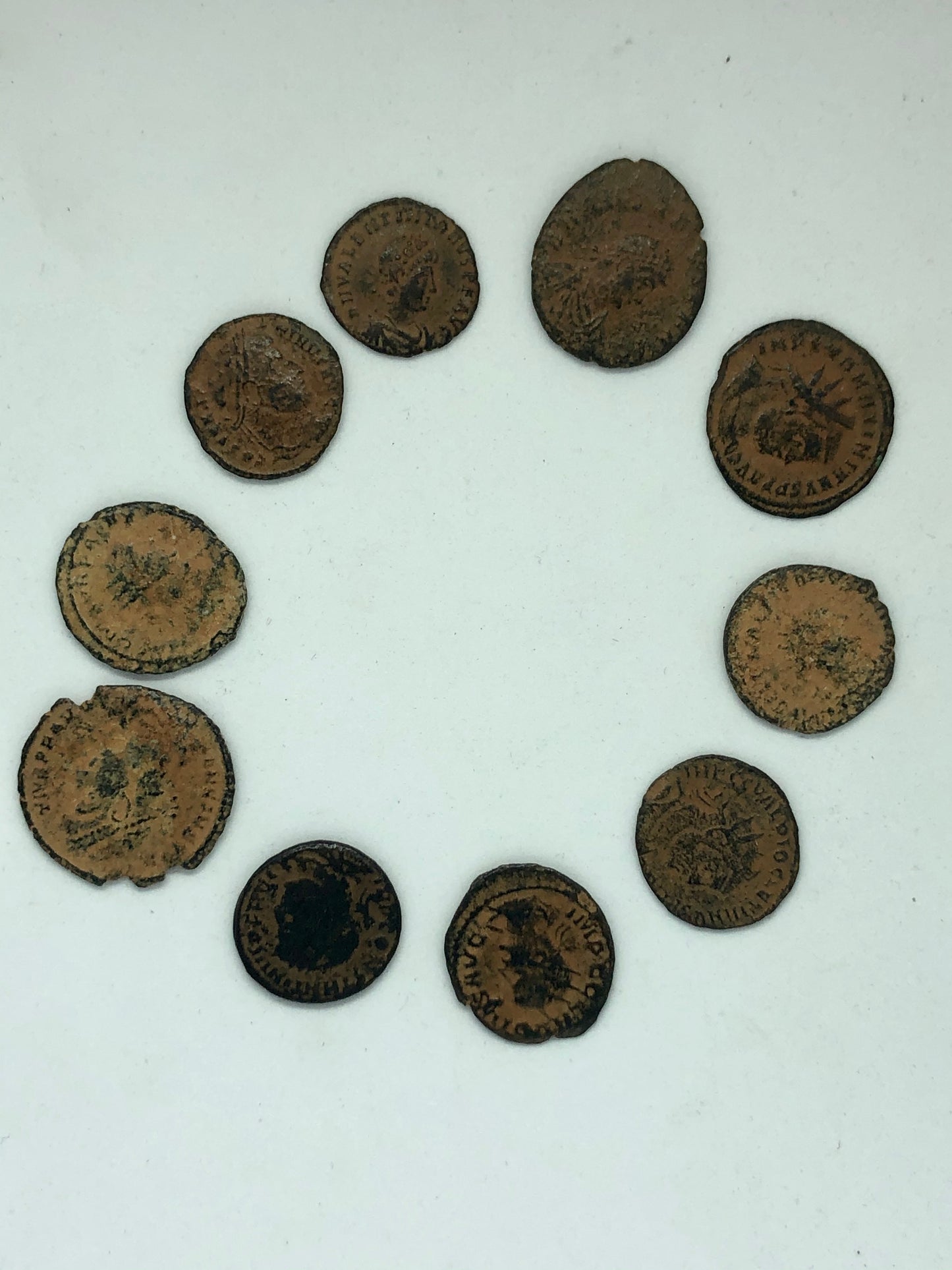 10 ancient coins, Bronze Roman Denarius. 63 B.C./ 330 A.D.