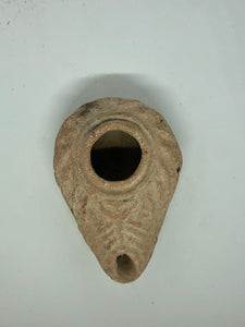 A Byzantine Oil Lamp, ancient Pottery. 330 AD.