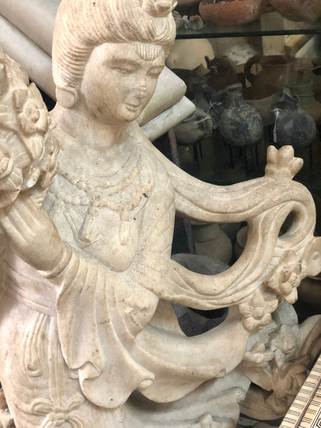 A Chinese dancing lady, handmade Marble Statue.