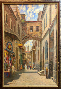 The Arch of Echo Homo, via Dolorosa first station, "Jesus's prison", handmade Oil painting.
